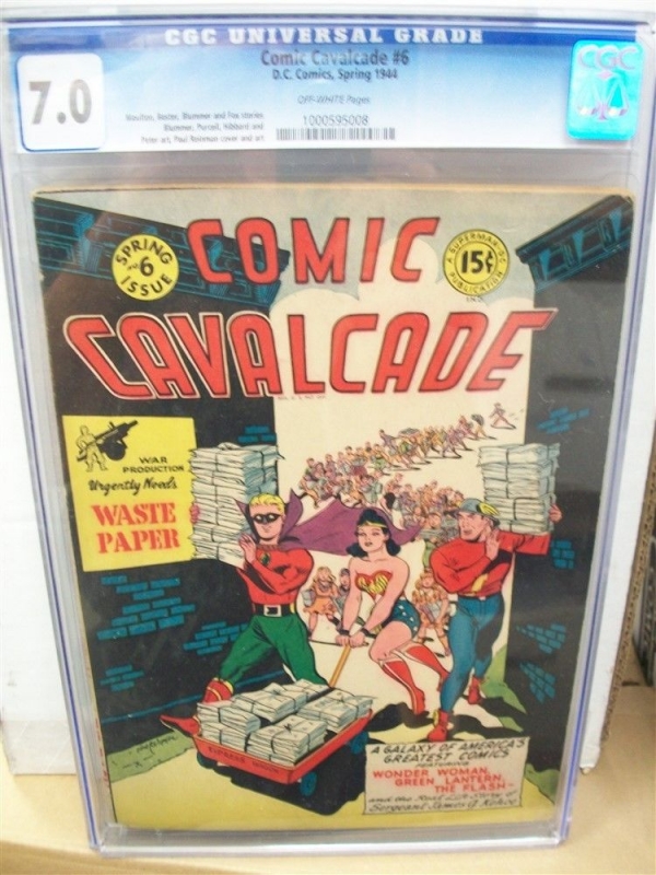 COMIC CAVALCADE 6 CGC 70 OFF WHITE PAGES 3RD HIGHEST GRADE DC 1944 WONDER WOMAN