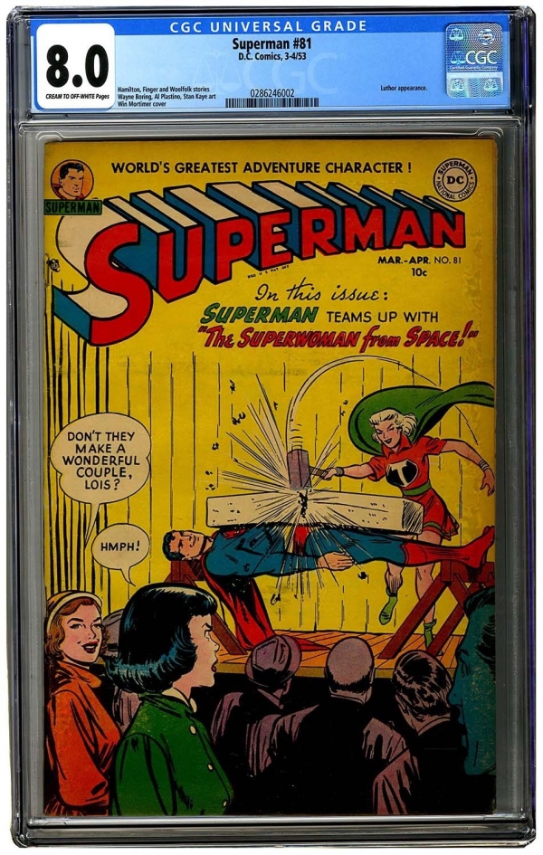 Superman 81 CGC 80 C to OW pages Scarce 2nd highest graded Used in POP