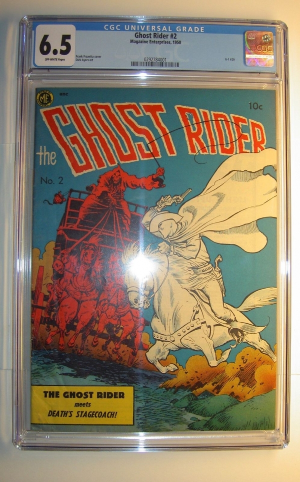 Ghost Rider 2 FN CGC 65 1950 ME Golden Age Frazetta cover Dick Ayers art