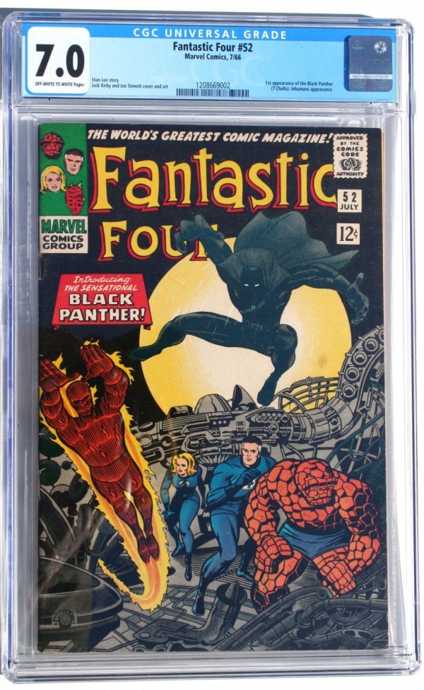 CGC 70 FANTASTIC FOUR 52  1st Black Panther  Inhumans app  Marvel 1966