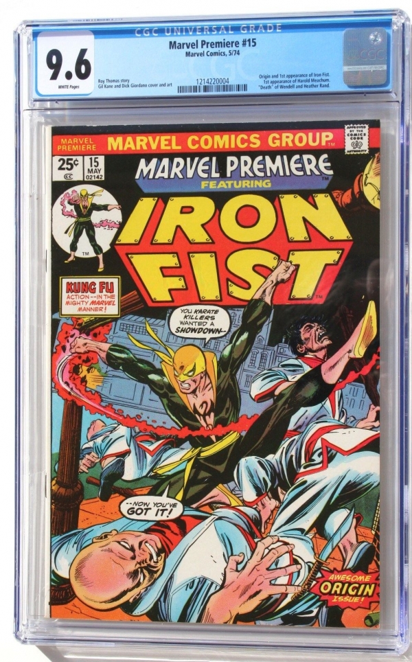 CGC 96 MARVEL PREMIERE 15  1st Iron Fist  White Pages