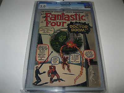 FANTASTIC FOUR  5 CGC30 1ST DR DOOMA VERY POPULAR BOOK MARVEL VILLAINS 1962