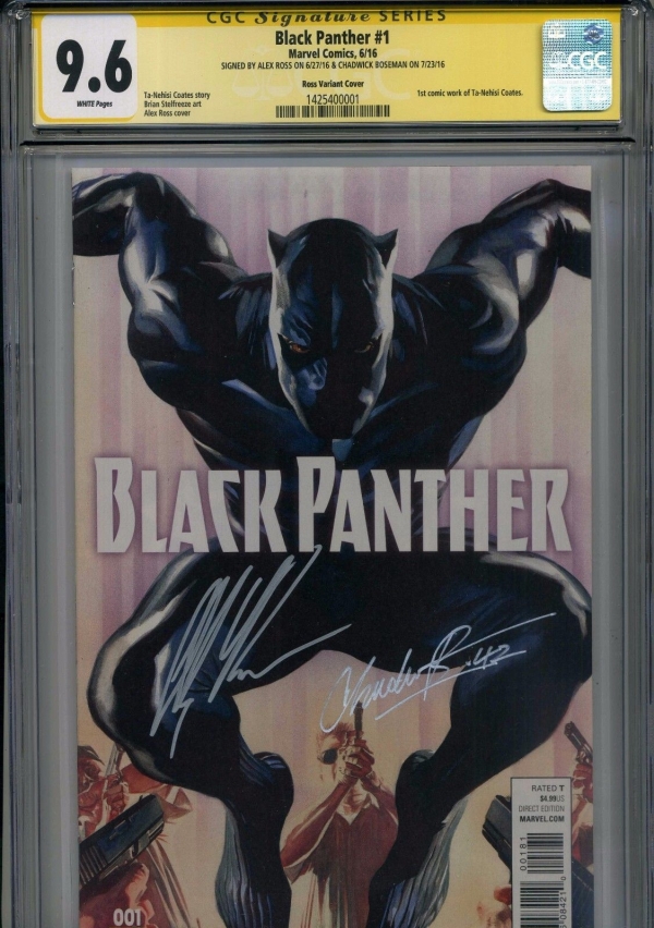 BLACK PANTHER 1 VARIANT 175 CGC SIGNATURE 96 ALEX ROSS CHADWICK BOSEMAN HTF