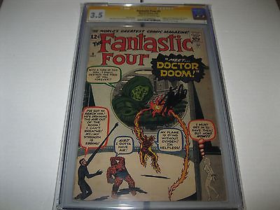 FANTASTIC FOUR  5 CGC35 SS STAN LEE  1ST DR DOOM VILLAINS 1962 NO RESERVE 