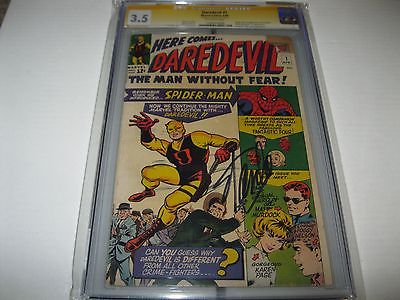 DAREDEVIL 1 CGC 35 1STDAREDEVIL MATT MURDOCKSS STAN LEE RARE SIGNED