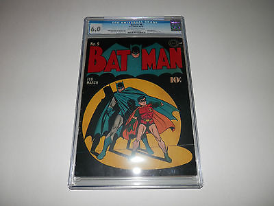 Batman 9 1942 CGC 60 Classic Cover 1st Christmas Story Joker Red Ryder Ad