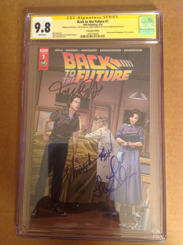 CGC 98 SS Back to the Future 1 Variant signed by Fox Lloyd  Thompson