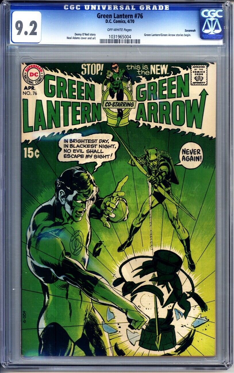 GREEN LANTERN 76 CGC NM 92 SAVANNAH PEDIGREE GREEN LANTERGREEN ARROW BEGIN