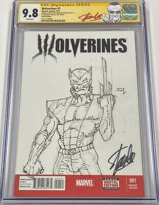 Marvel Wolverines 1 Signed Stan Lee Wolverine Sketch by Frank Miller CGC 98 SS