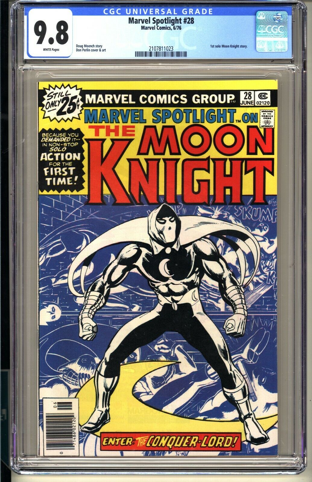 MARVEL SPOTLIGHT 28  CGC 98 WP NMMT  Marvel Comics 1976  1st solo Moon Knight