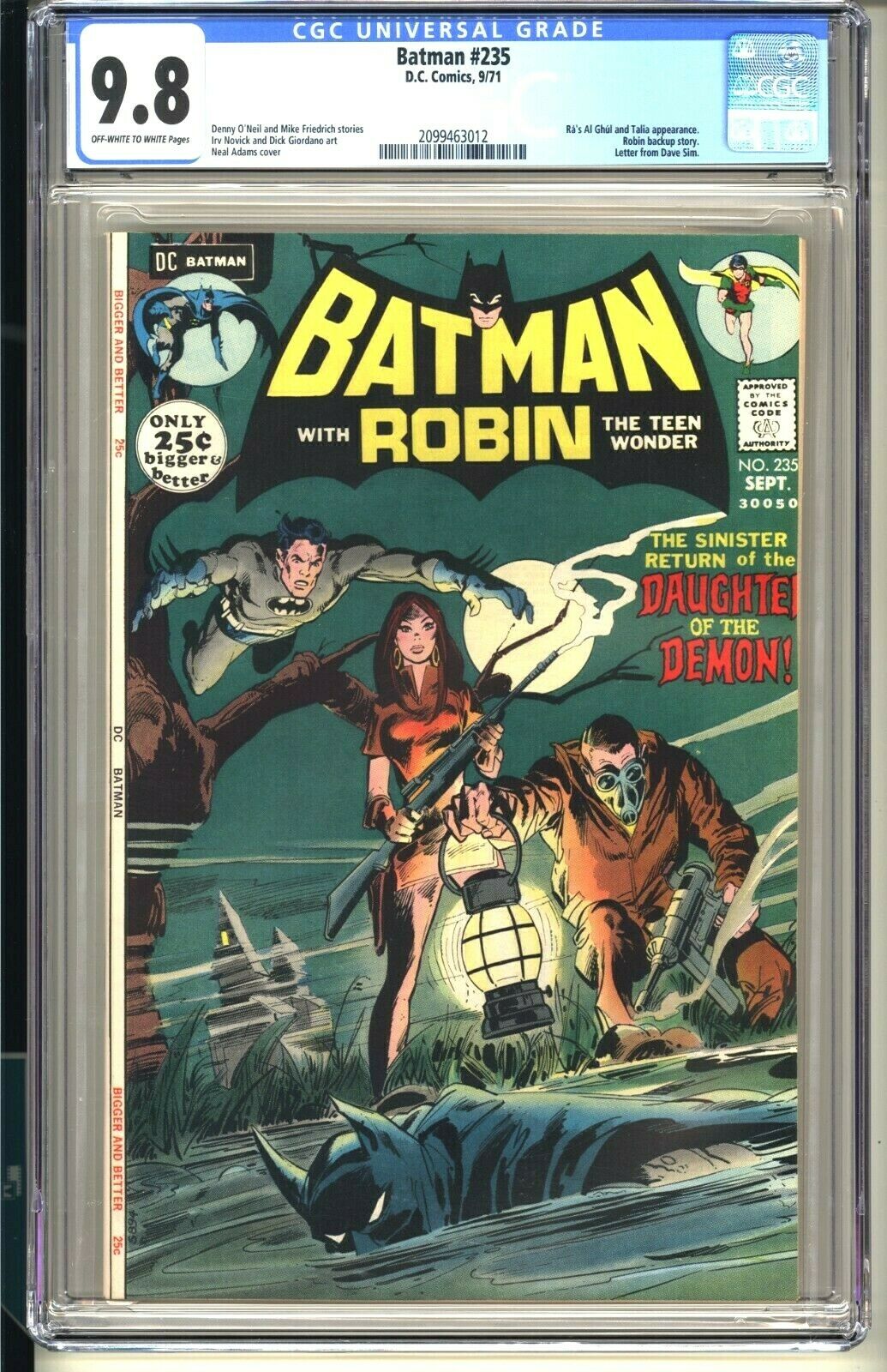 BATMAN 235  CGC 98 OWW NMMT  DC Comics 1971  Neal Adams 2nd Ras Al Ghul Talia