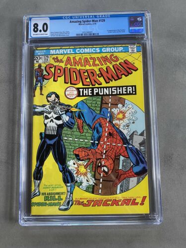 Amazing Spiderman 129 CGC 80 1st Punisher Frank Castle and 1st Jackal 1974