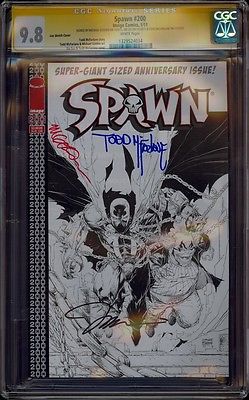 SPAWN 200 CGC 98 3X SS MICHAEL GOLDEN TODD MCFARLANE JIM LEE SKETCH VARIANT HOT