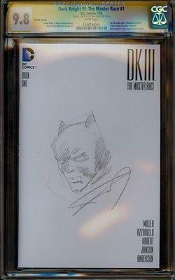 BATMAN DARK KNIGHT 3 DK3 1 CGC 98 SS FRANK MILLER PENCIL HEAD SKETCH MINT RARE