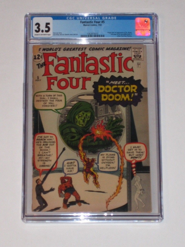 Fantastic Four 5 Ist App Dr Doom 762 Stan Lee Jack Kirby Marvel Comics CGC 35