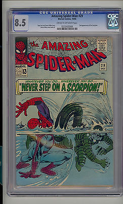 Amazing SpiderMan 29 CGC 85 VF Unrestored Marvel 2nd Scorpion CROW Pages