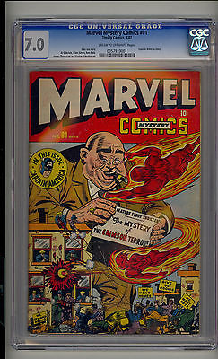 Marvel Mystery 81 CGC 70 FNVF Human Torch Toro Captain America CROW Pages