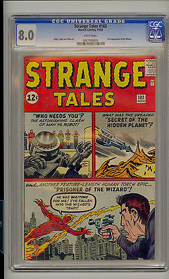 Strange Tales 102 CGC 80 VF Unrestored Marvel Fantastic Four 1st Wizard WHITE