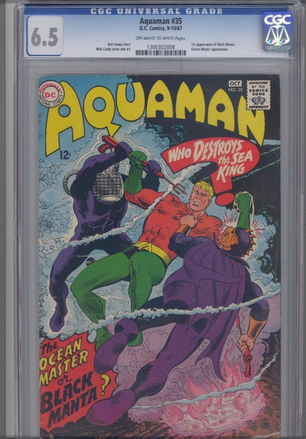 Aquaman 35 CGC 65 1967  DC Comic First Black Manta KEY Issue