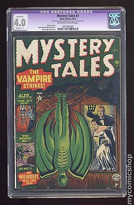 Mystery Tales 1952 Atlas 3 CGC 40 RESTORED 1291883002