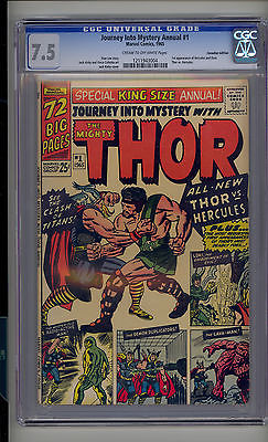 Journey into Mystery Annual 1 CGC 75 VF Thor 1st Hercules  Zues CROW Pages