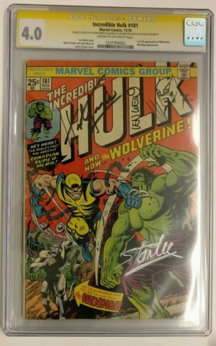 Incredible Hulk 181 CGC SS 1st Wolverine TRIPLE SIGNED STAN LEE