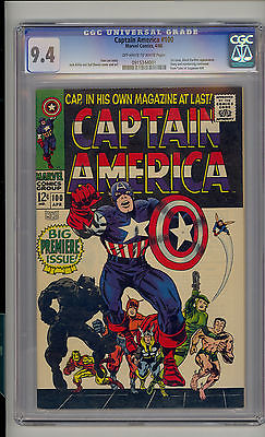 Captain America 100 CGC 94 NM Unrestored Marvel Black Panther Avengers OWW