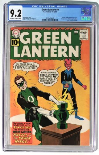 S868 GREEN LANTERN 9 DC Comics CGC 92 NM 1961 1st App of the JORDAN BROTHERS