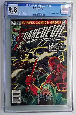 Daredevil 168 CGC 98 White Pages Origin  1st Appearance of Elektra 