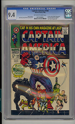 Captain America 100 CGC 94 NM Unrestored Marvel Black Panther Avengers OWW