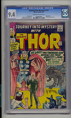Journey into Mystery 113 CGC 94 NM Thor Unrestored Marvel Loki