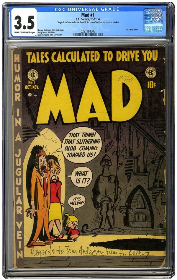 1952 MAD Magazine 1  EC Comics  CGC Graded 35 Signed by Harvey Kurtzman