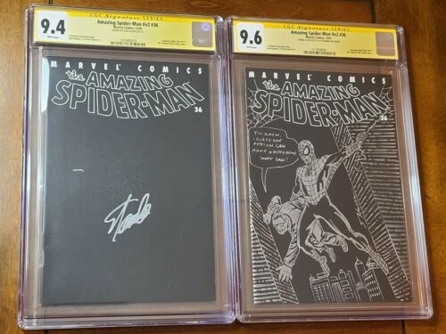 2 SpiderMan 36 STAN LEE Signed CGC 9694 Hanna Sketch Amazing Fantasy 15 WTC