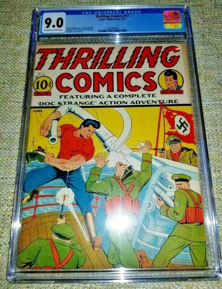 THRILLING COMICS 17 CGC VFNM 90 PINES 1940 SERIES NAZI WWII 72 HOURS ONLY