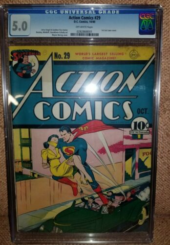 ACTION COMICS 29 CGC VGF 50 DC 1938 SERIES 1ST LOIS LANE COVER 