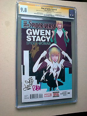 EDGE OF SPIDER VERSE 2 CGC SS 98 SIGNED STAN LEE RODRIGUEZ LATOUR  REMARK