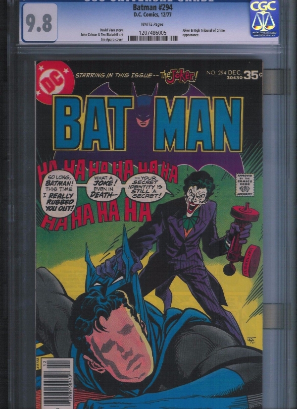 Batman  294 CGC 98  White Pages UnRestored