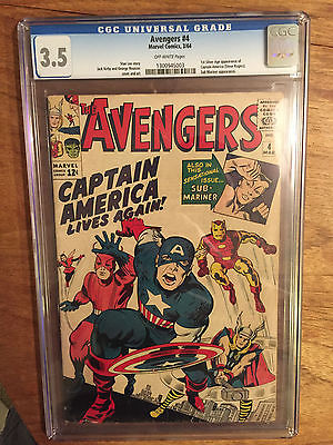 AVENGERS   4  CGC  35  OFF WHITE PAGES  1ST SA CAPTAIN AMERICA 