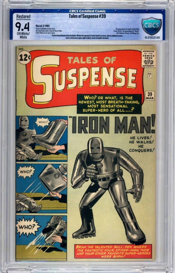 Tales of Suspense 39 CBCS 94 Moderate Professional OWW 1963 Key Not CGC PGX