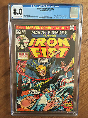 MARVEL PREMIERE  15  CGC 80  OFF WHITE TO WHITE PAGES  1ST IRON FIST