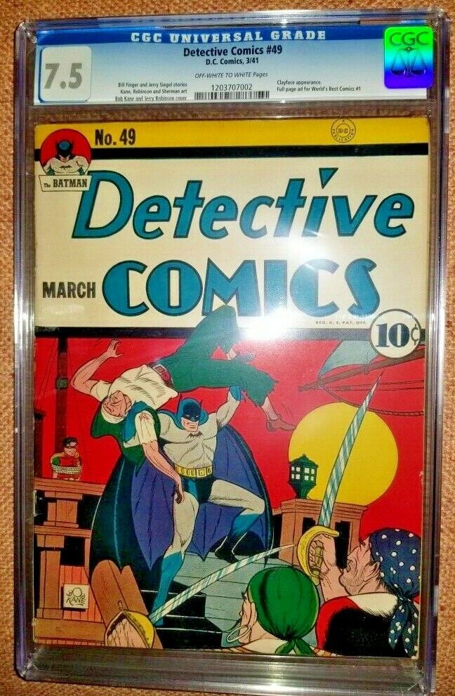 DETECTIVE COMICS 49 CGC VF 75 DC 1937 SERIES CLAYFACE APPEARANCE 