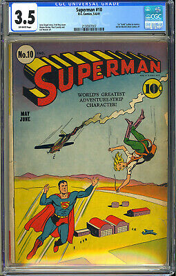 Superman 10 Original Owner Unrestored Golden Age DC Comic 1941 CGC 35