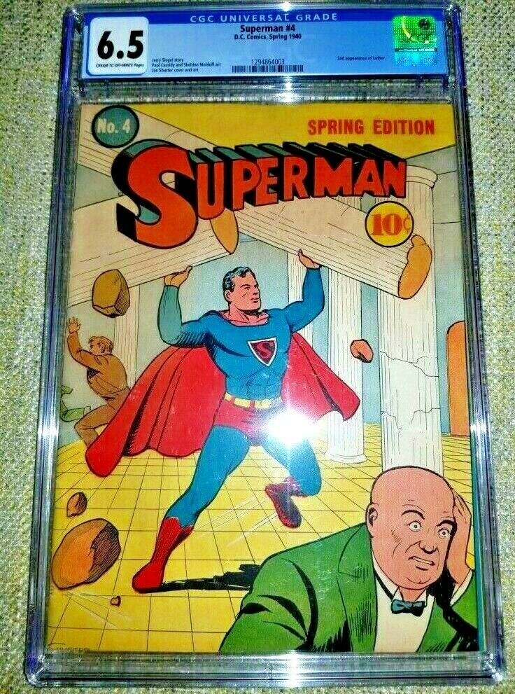 SUPERMAN 4 CGC F 65 DC 1939 SERIES 2ND APPEARANCE OF LUTHOR 72 HOURS ONLY