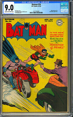 Batman 34 High Grade Original Owner Golden Age DC Comic 1946 CGC 90