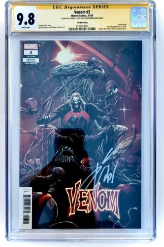 Venom 3 3rd Print cgc 98 1st Knull Double Signed Donny Cates Ryan Stegman 