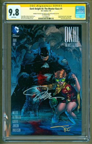 Batman Dark Knight 3 III The Master Race 1 SIGNED Jim Lee 1500 Variant CGC 98