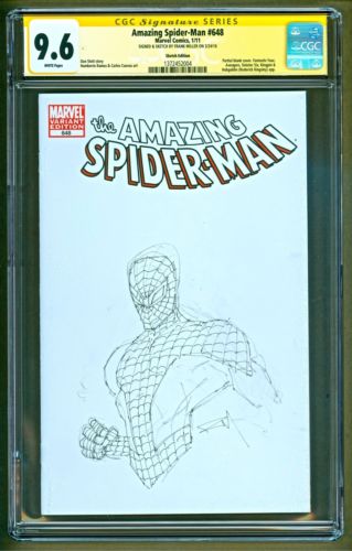 Amazing SpiderMan 648 2011 Marvel SIGNED  Sketch Frank Miller SS CGC 96