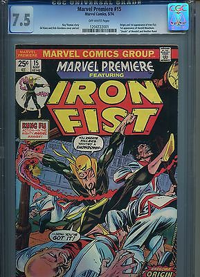 Marvel Premiere 15 May 1974 Marvel 1st App Iron Fist CGC75 HIGH GRADE