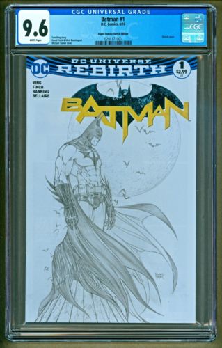 Batman 1 Rebirth 2016 DC Aspen Michael Turner BW Variant CGC 96 NO RESERVE