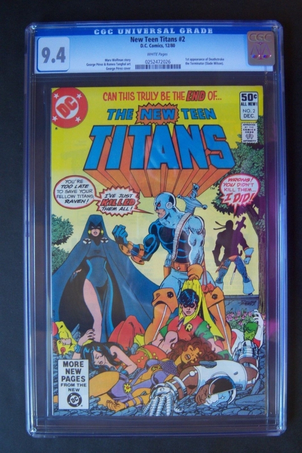 NEW TEEN TITANS 2 DC comics CGC 94 1st DEATHSTROKE appearance George Perez